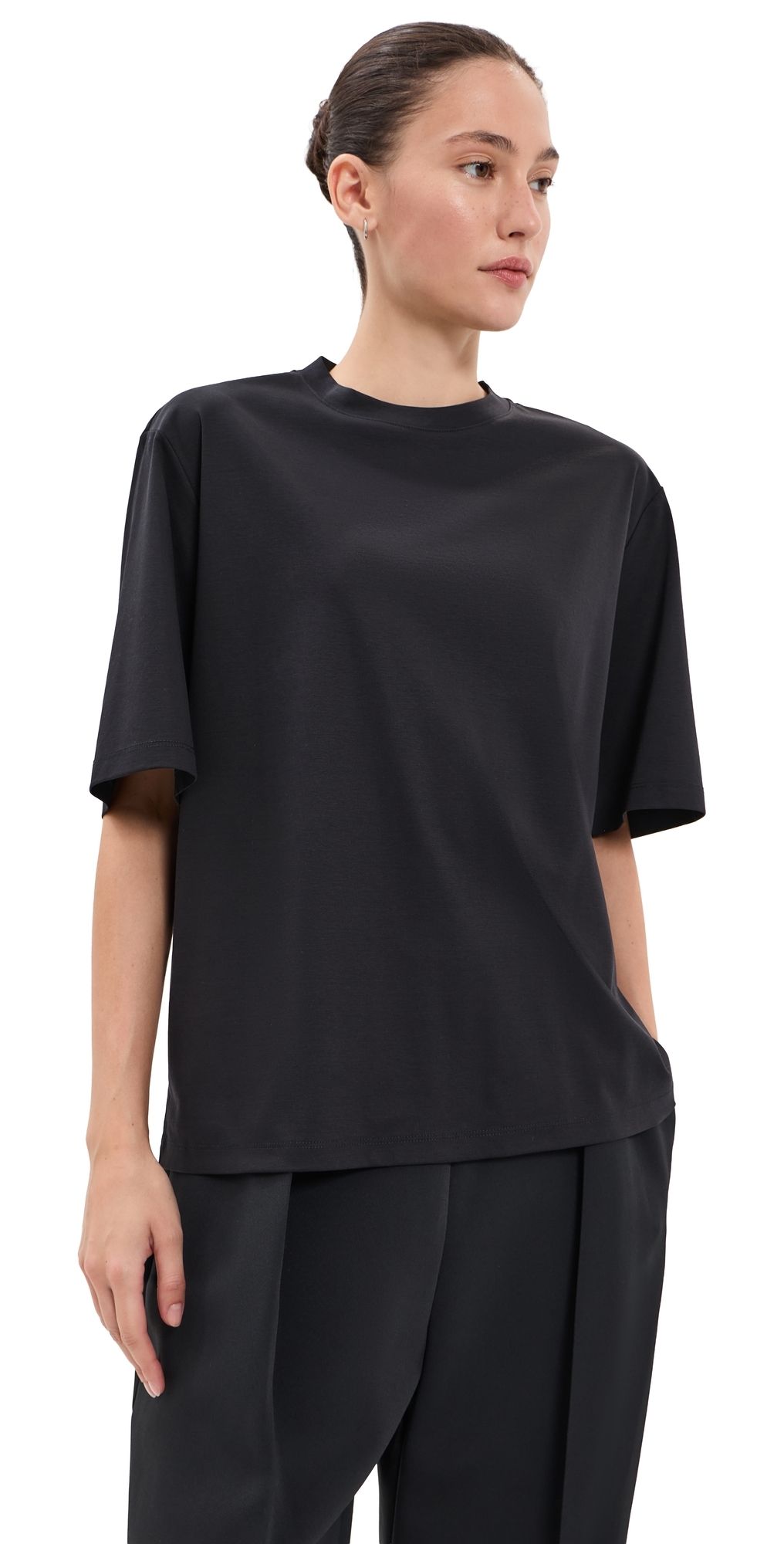 Róhe Oversized Cotton Silk T-Shirt Black 38