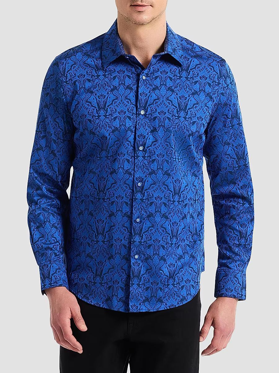 Robert Graham Men's Highland Woven Shirt - Navy - Size XXXL