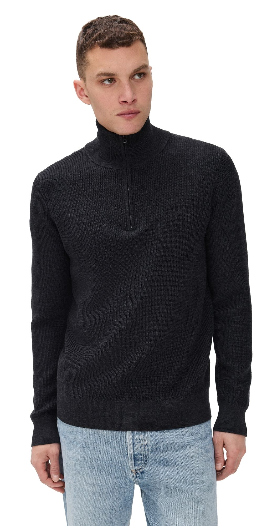 rag & bone Joel Merino Half Zip Pullover Charc M