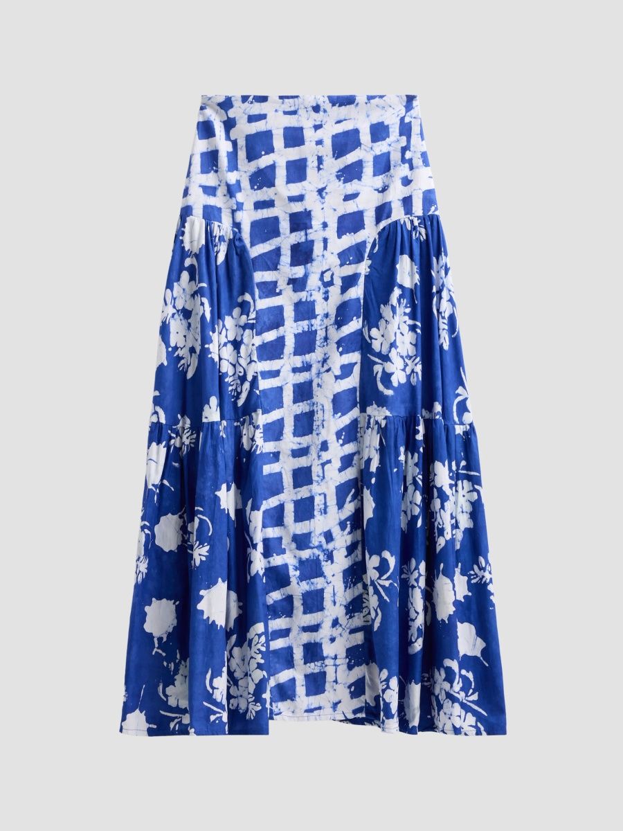 Busayo Women's Adunni Maxi Skirt - Blue Green And White - Size XS