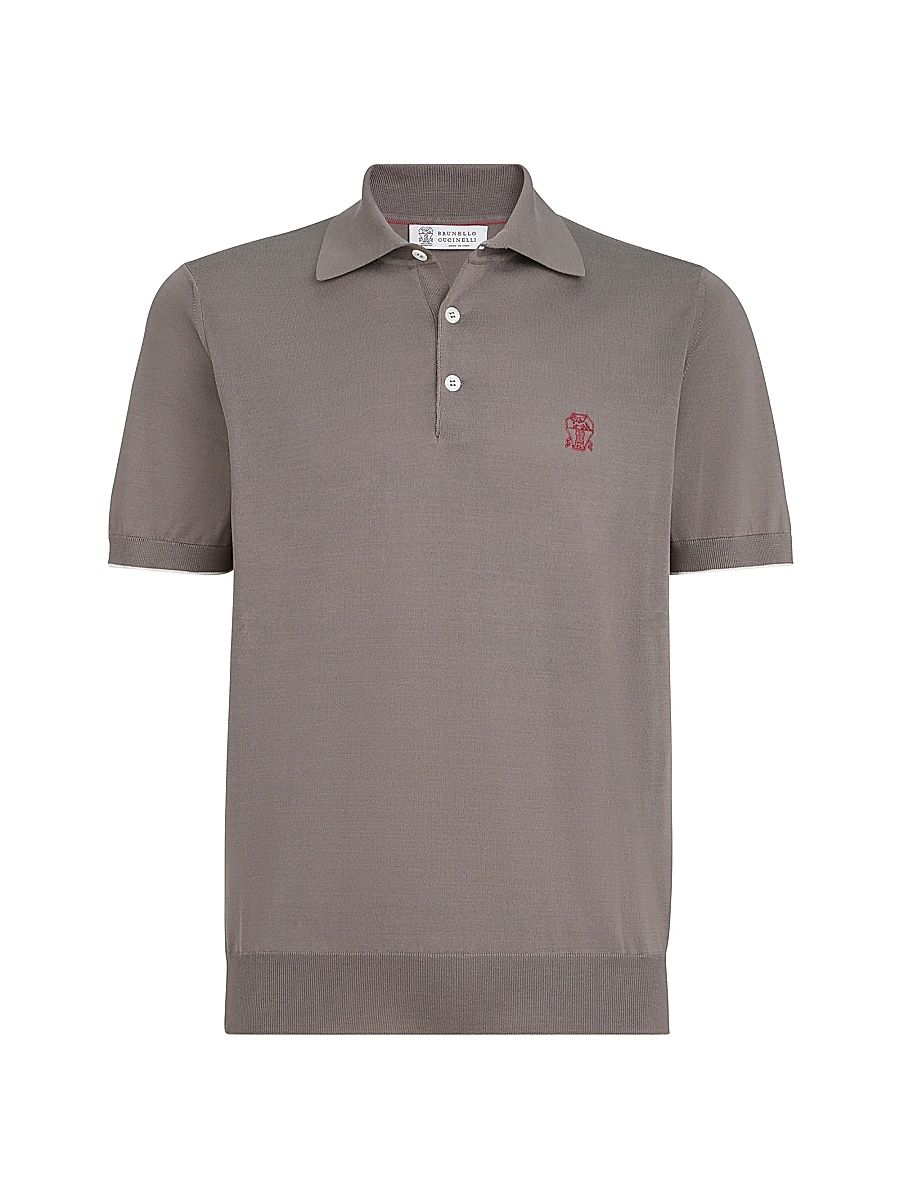 Men's Cotton Lightweight Knit Polo Shirt with Logo - Panama - Size 48