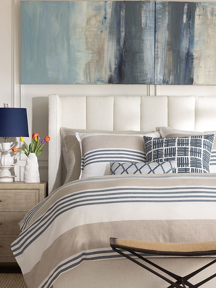 Newport Duvet Cover - Blue Natural - Size Queen