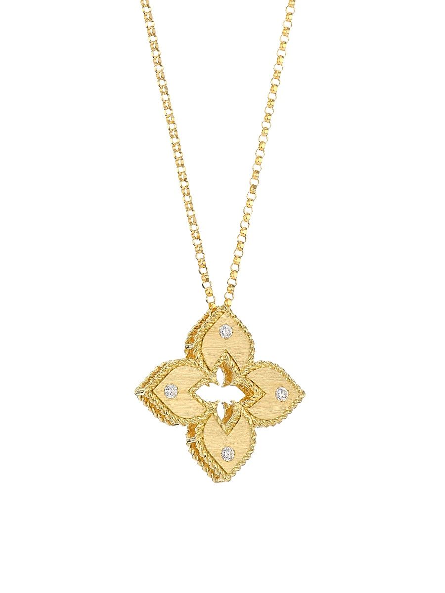 Women's Venetian Princess 18K Yellow Gold & 0.06 TCW Diamond Pendant Necklace - Gold