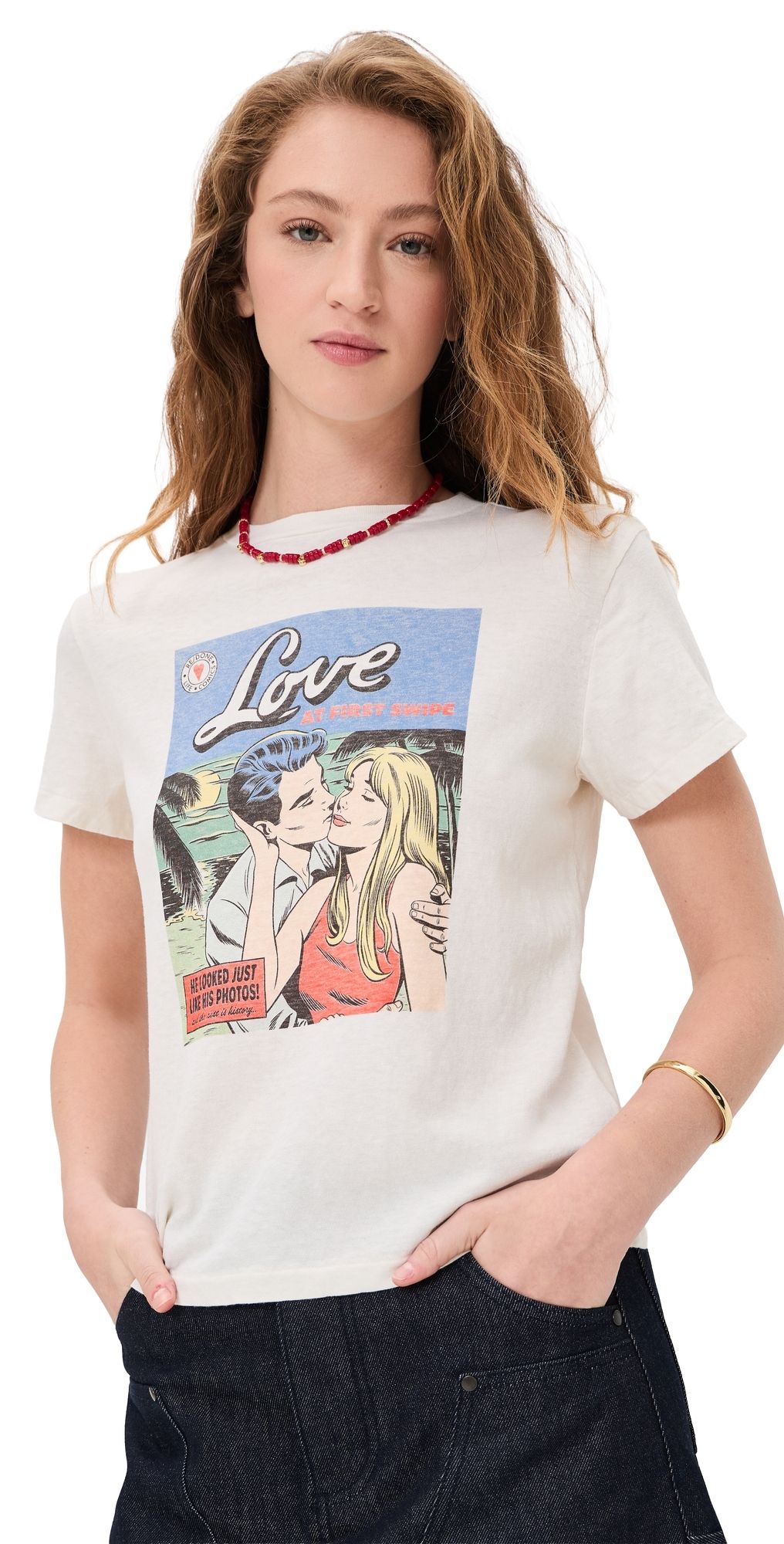 RE/DONE Classic Swipe Tee Vintage White L