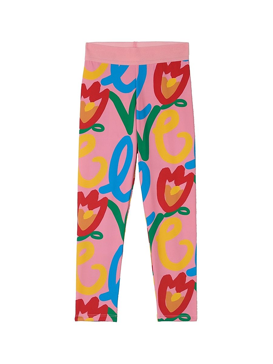 Little Girl's & Girl's Stretch-Knit "Love"-Print Leggings - Pink - Size 12