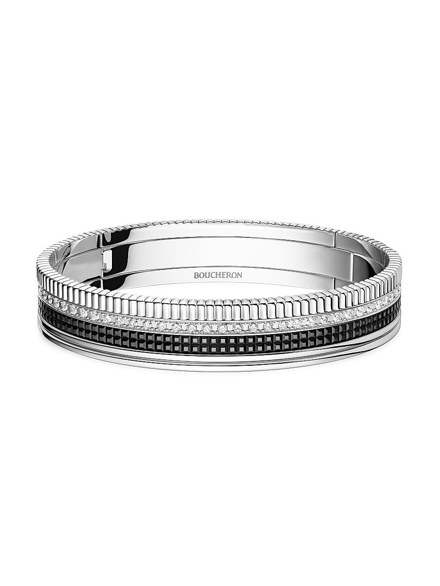 Women's Quatre Classique 18K White Gold & 1.53 TCW Diamond Bangle - White Gold