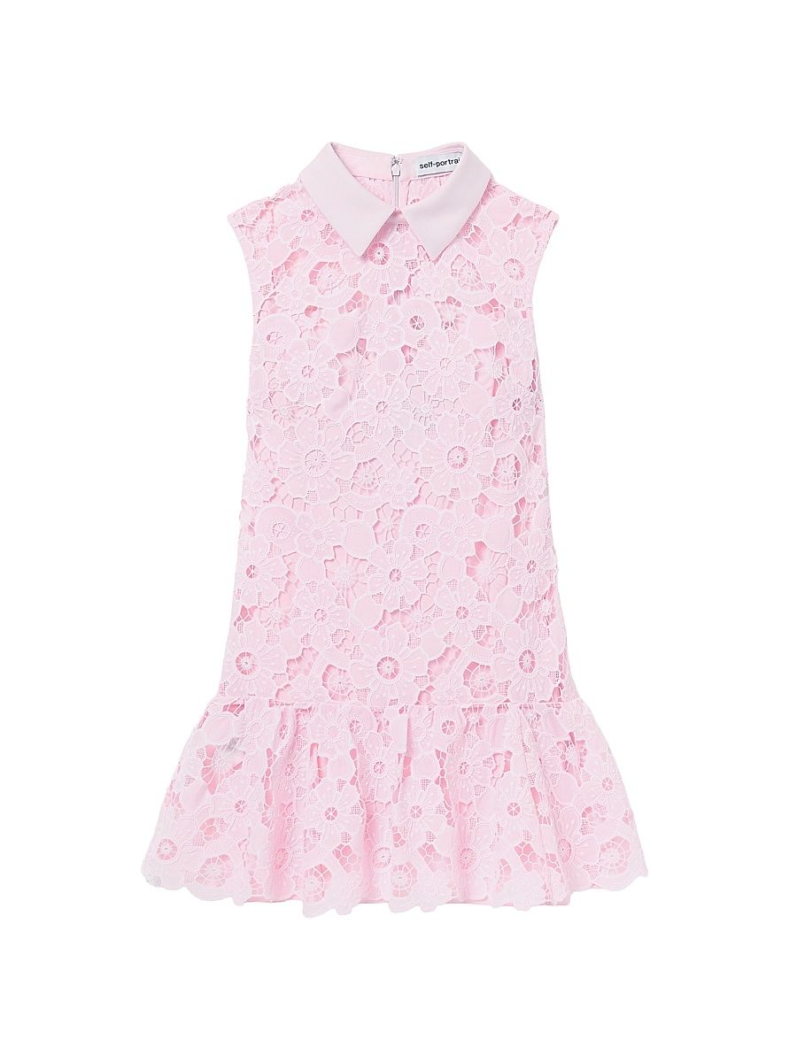 Women's Lace Collared Minidress - Pink - Size 0