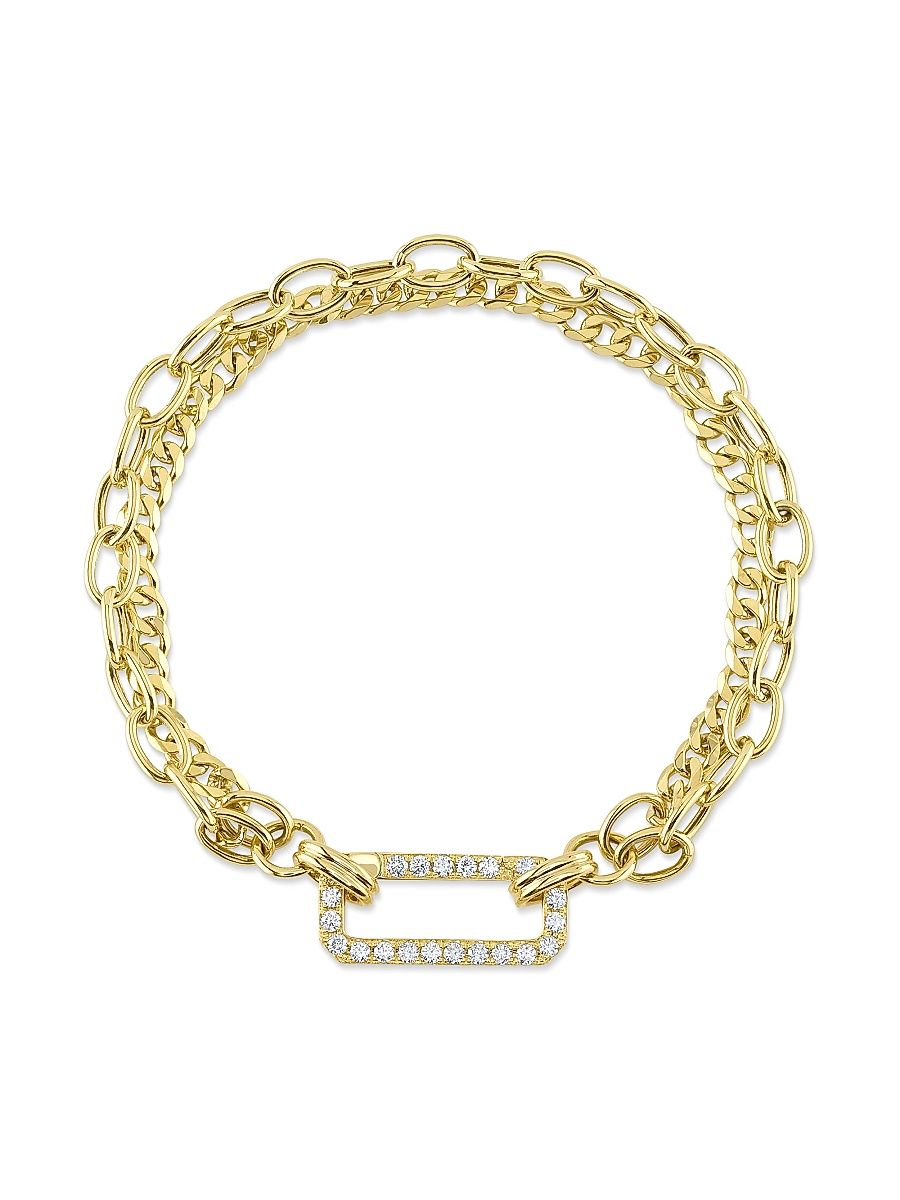 Women's Kate 14K Yellow Gold & 0.41 TCW Diamond Double Chain Bracelet - Yellow Gold