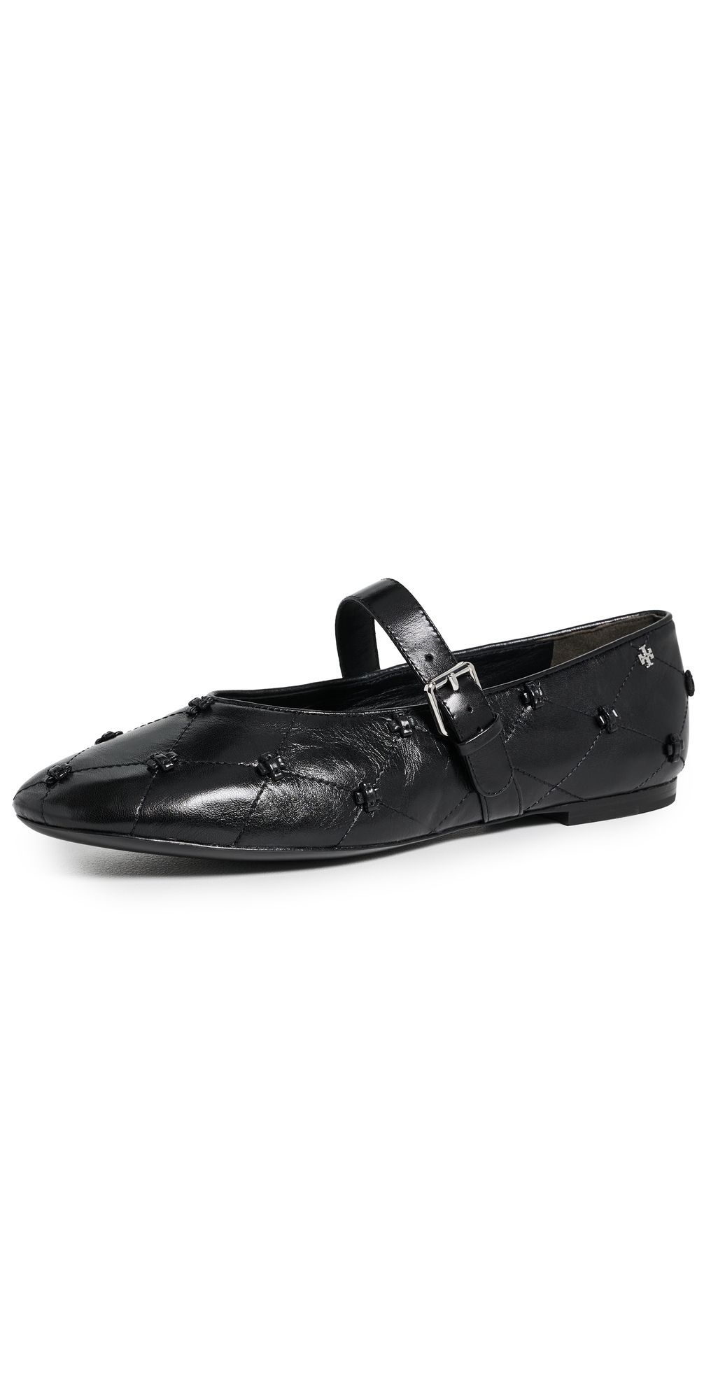 Tory Burch Bunny Knot Mary Jane Flats Black / Black 7.5