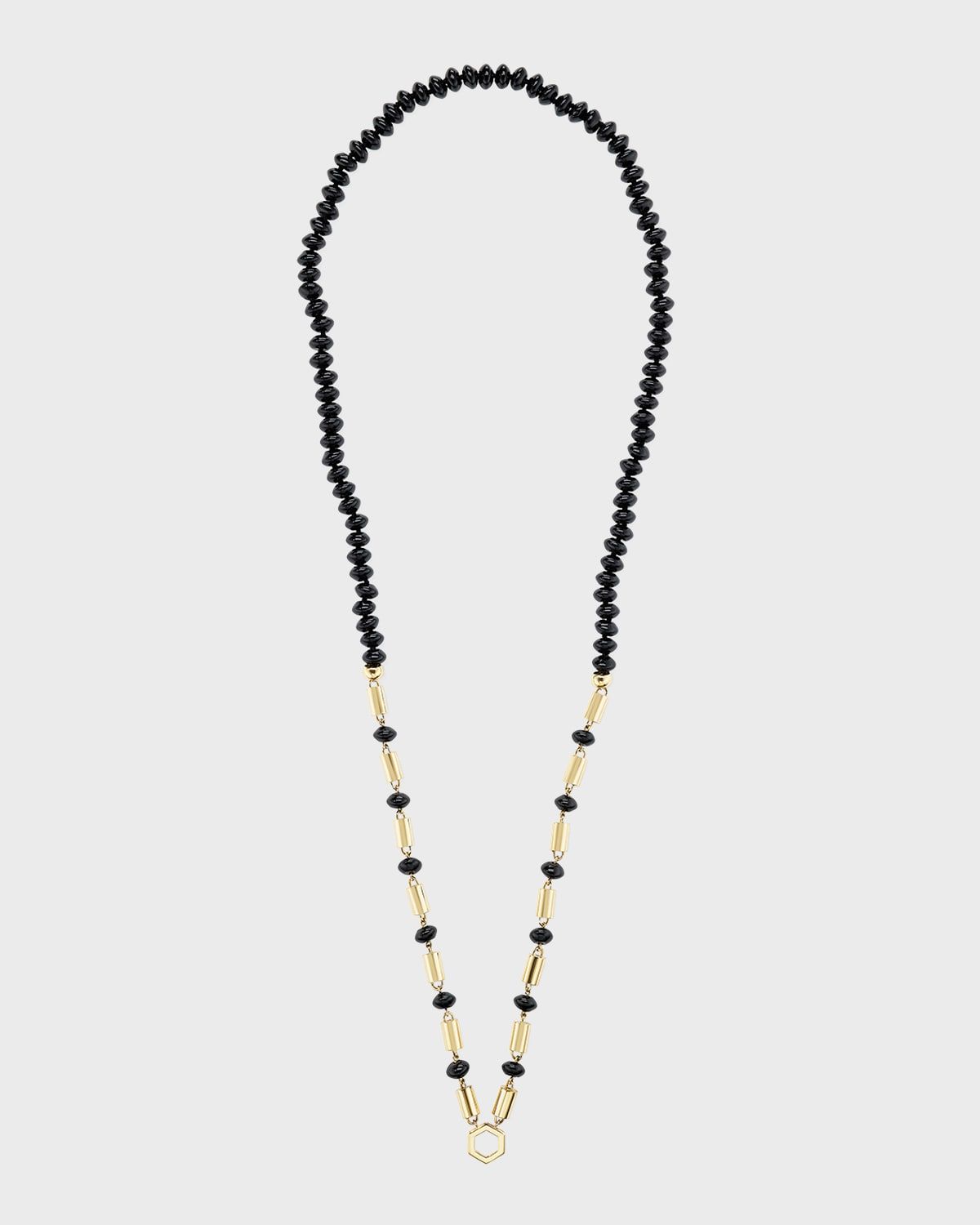 Yellow Gold Black Onyx Necklace