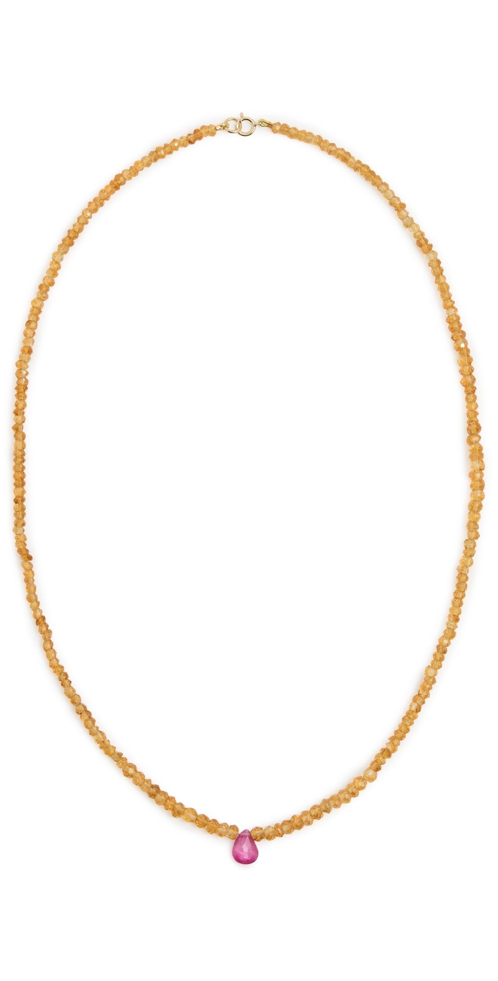 JIA JIA Citrine Ruby Teardrop Necklace Yellow One Size