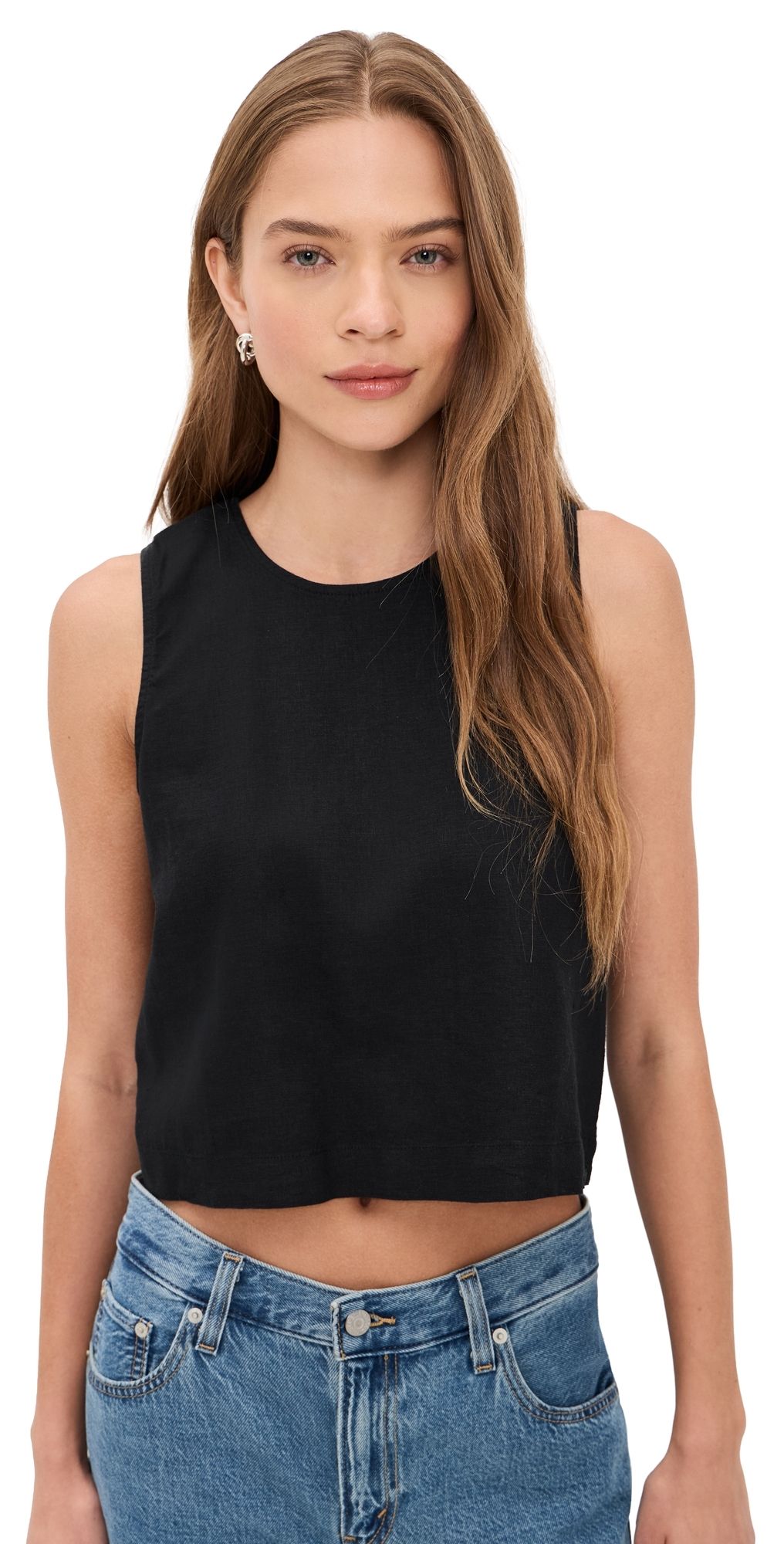 Z Supply Sloane Linen Top Black XL