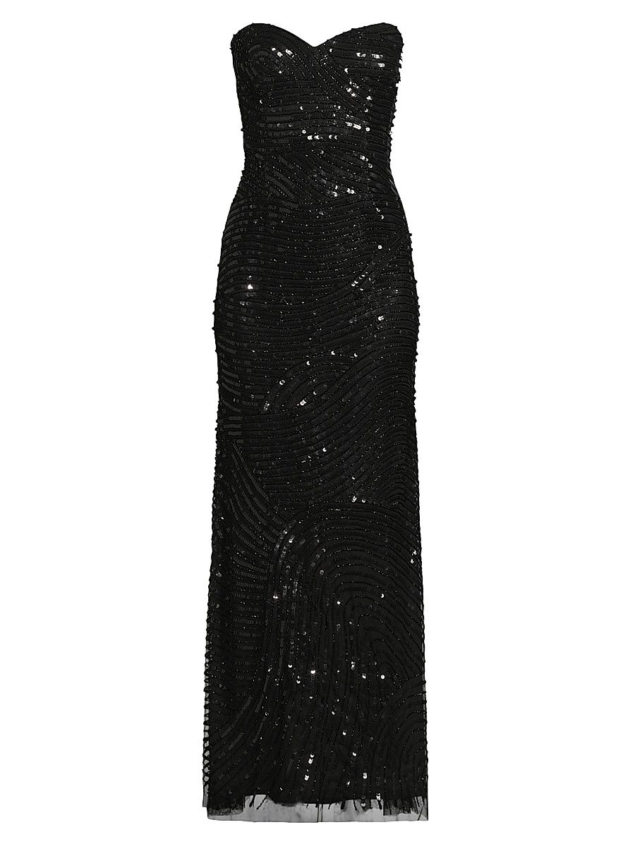 Women's Beaded Sweetheart Mermaid Gown - Black - Size 14