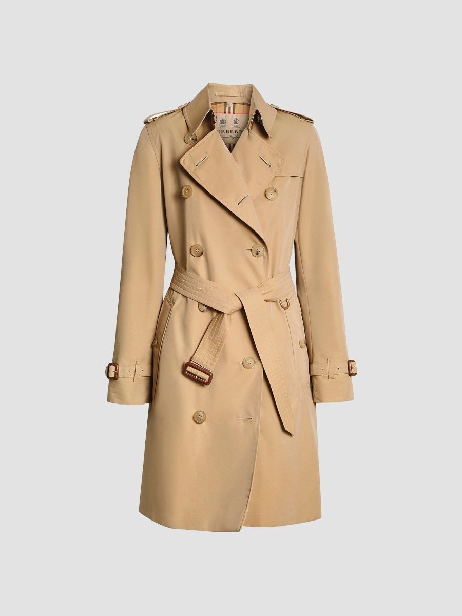 Burberry Women's Long Kensington Heritage Trench Coat - Honey - Size 12