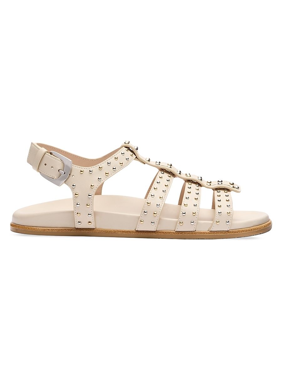 Women's Perry Fisherman Leather Sandals - Linen - Size 9.5