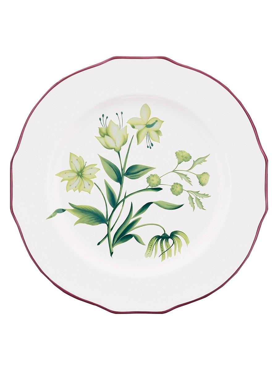 Florenza Porcelain Dessert Plate - Green White