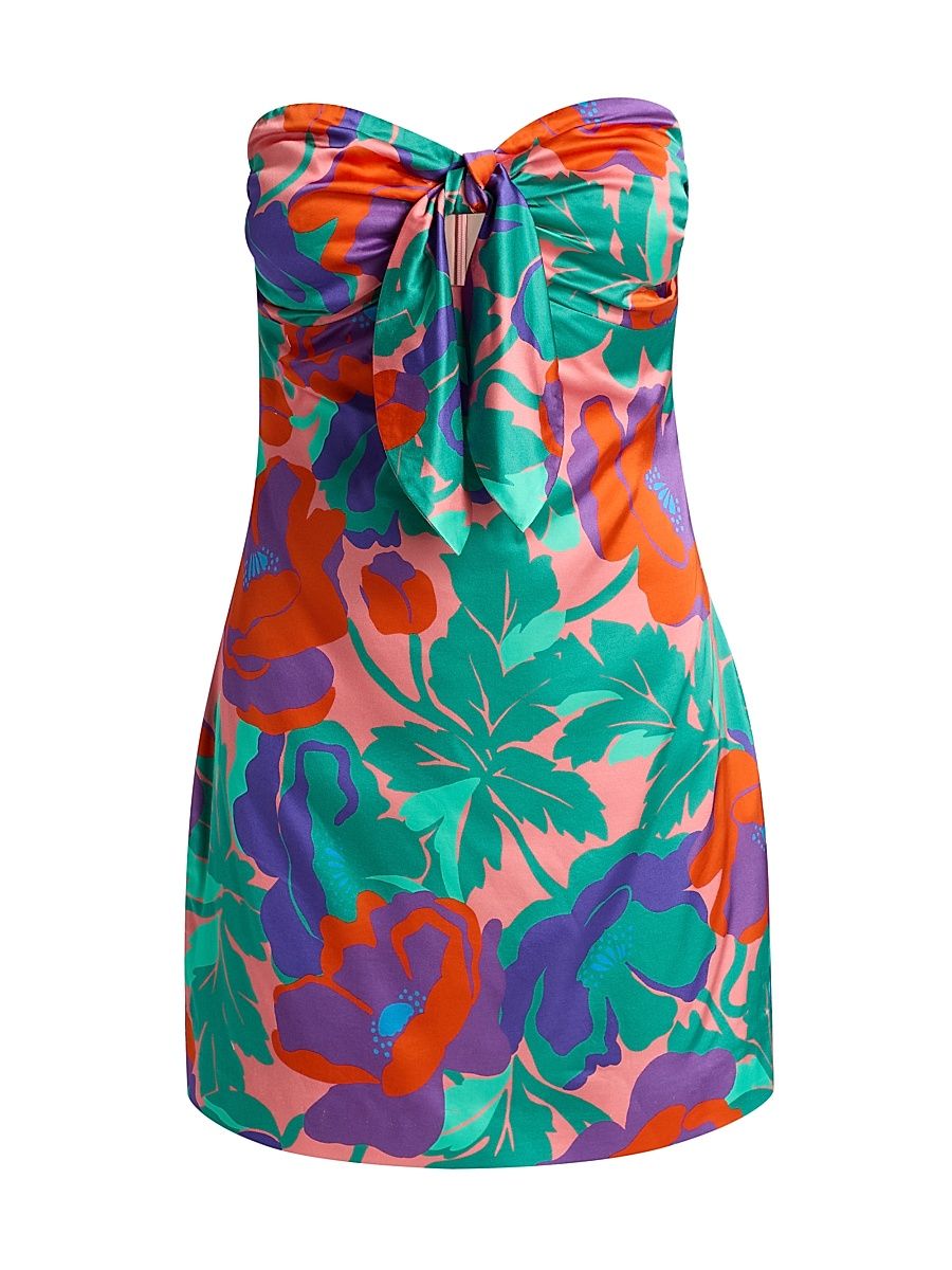 Women's Orion Dahlia Strapless Minidress - Coral Floral - Size 12