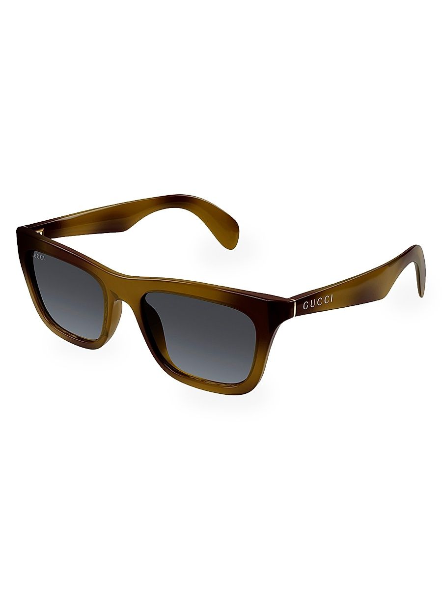 Men's 53MM Rectangular Sunglasses - Havana