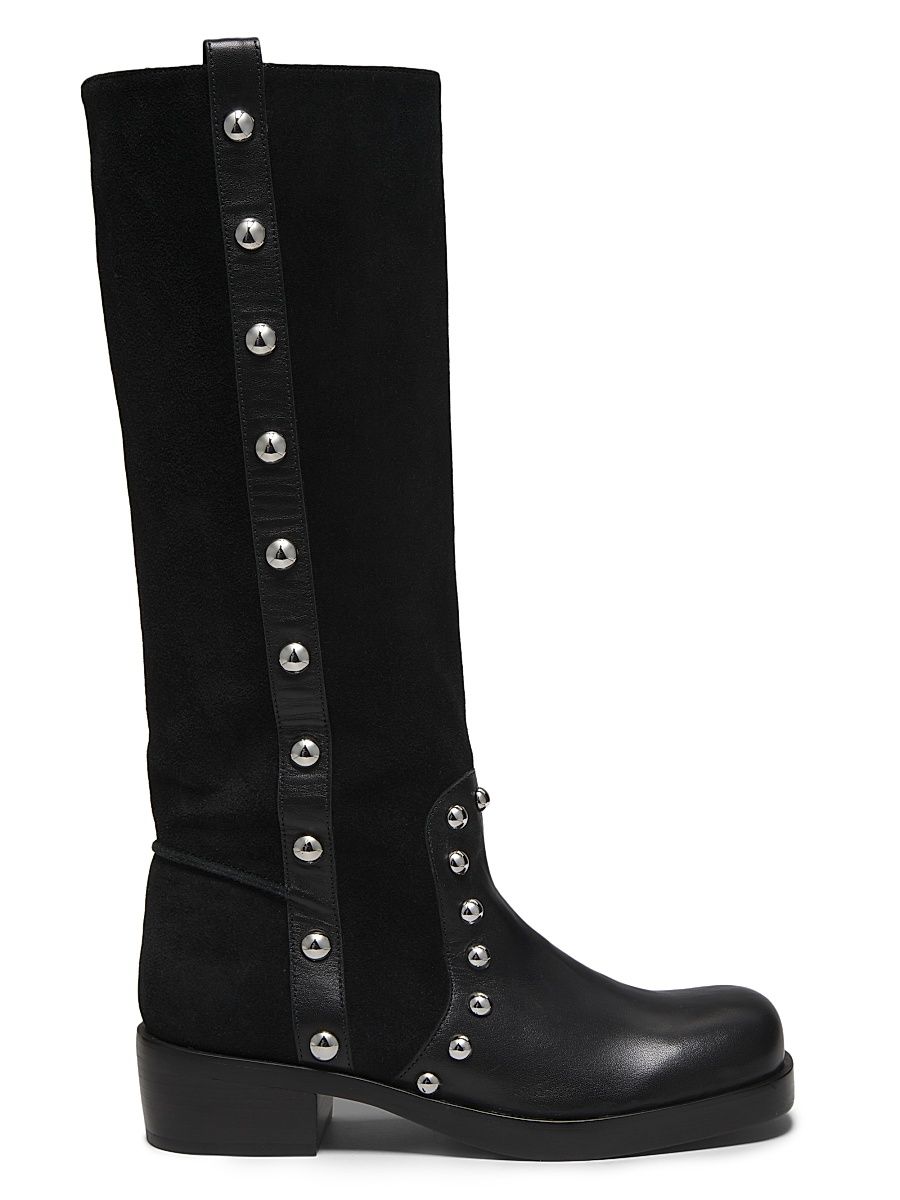 Women's Shira 45MM Studded Knee-High Boots - Black - Size 10