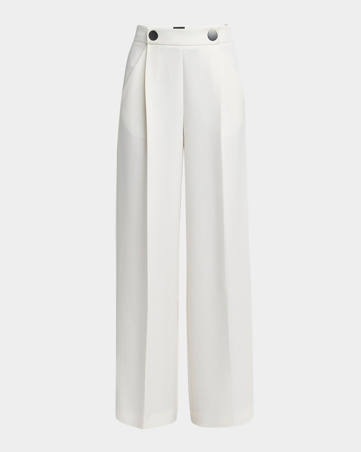 Wide Leg Silk Cady Trousers