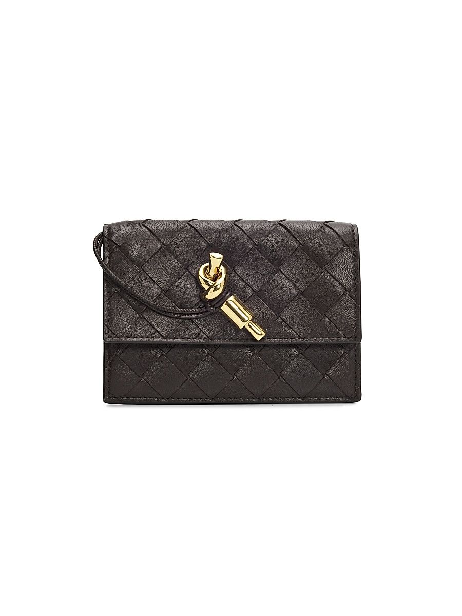 Women's Intrecciato Leather Wallet - Fondant Brass