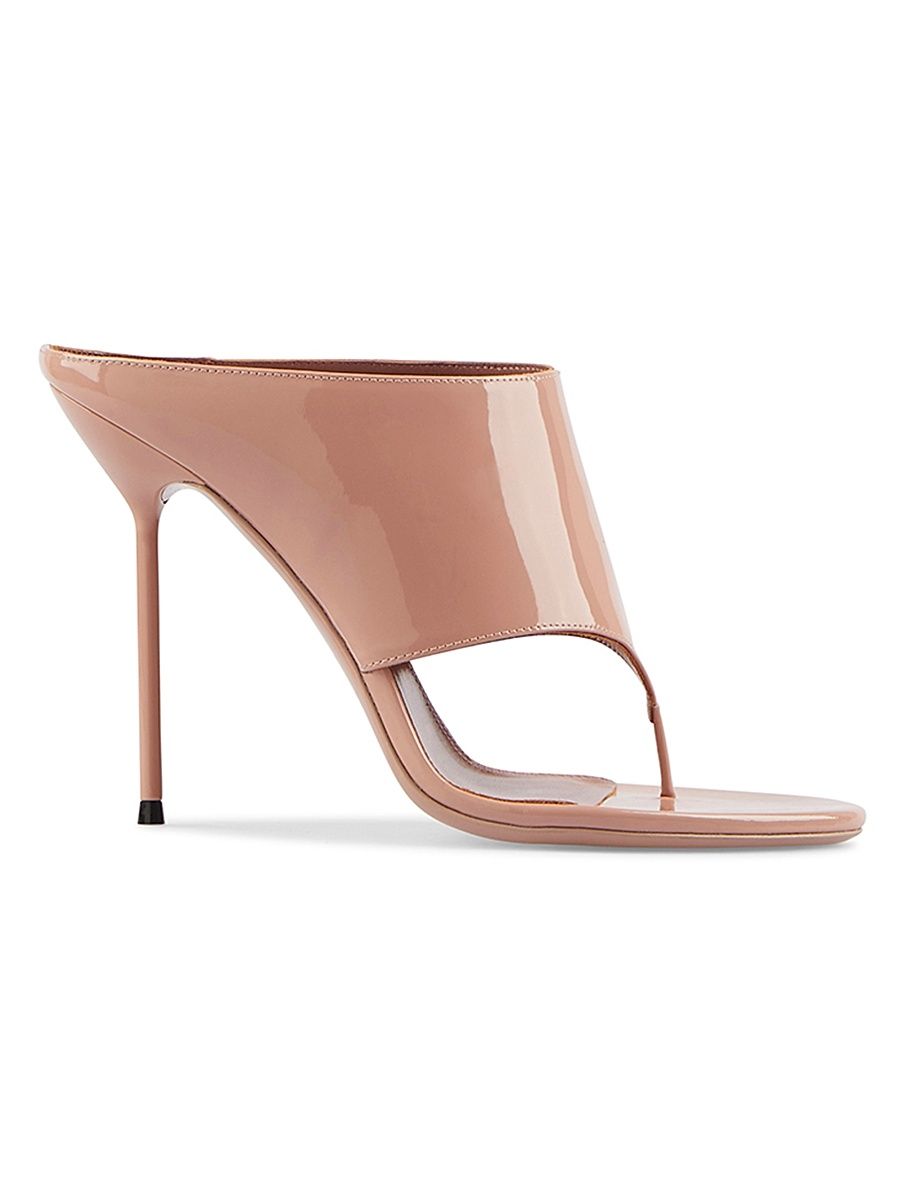 Women's Lidia 100MM Patent Leather Mules - Texas Rose - Size 9.5