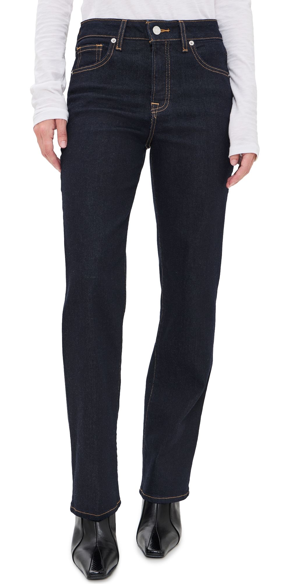 Good American Good Petite Straight Jeans Rinse 0