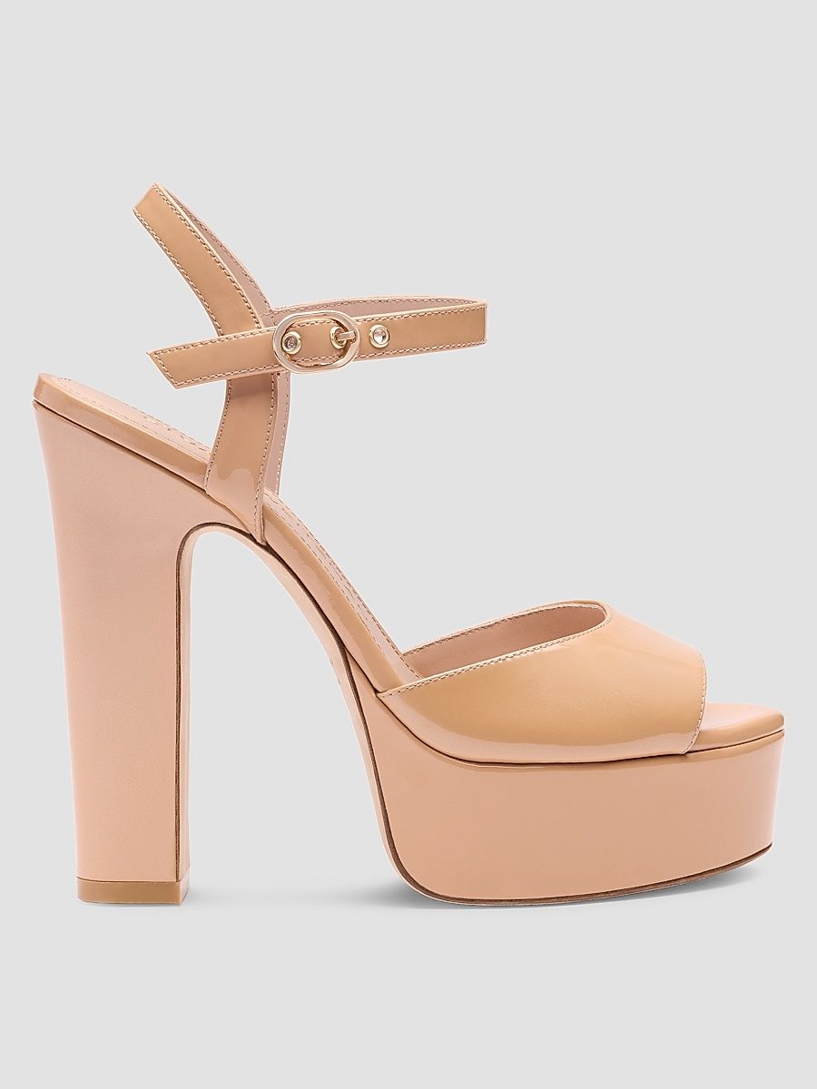 Women's Reade 130MM Patent Leather Platform Sandals - Adobe - Size 9.5