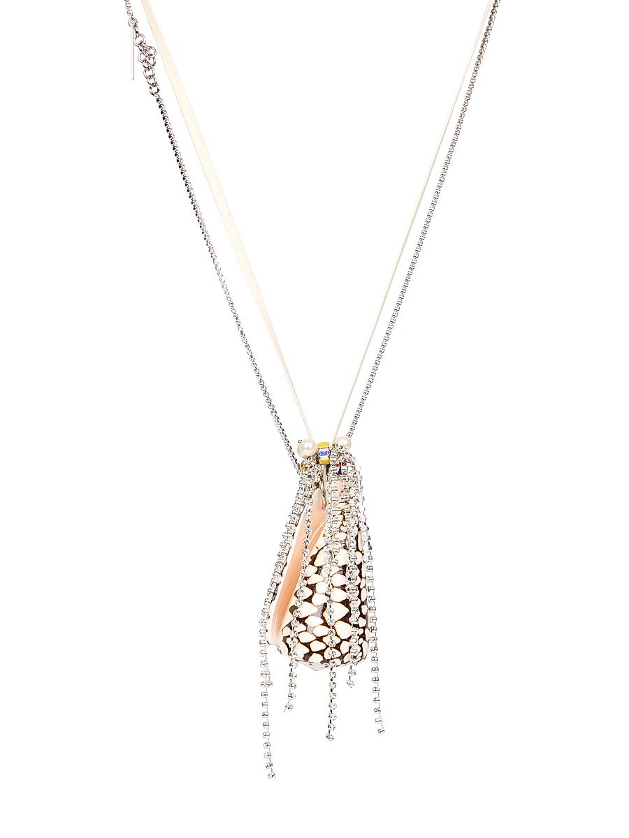 Women's Crystal Shell Necklace - Light Yellow
