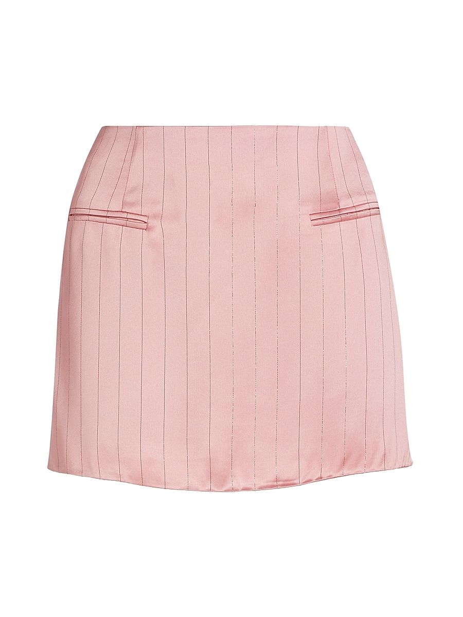 Women's Tove Satin Pinstripe Miniskirt - Desert Rose - Size Medium