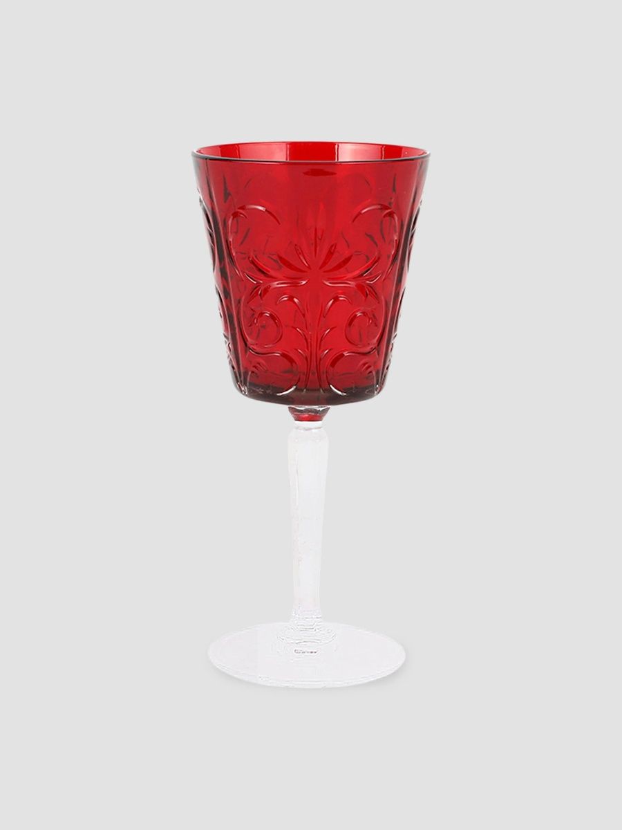 Vietri Barocco Tortoise Wine Glass - Red