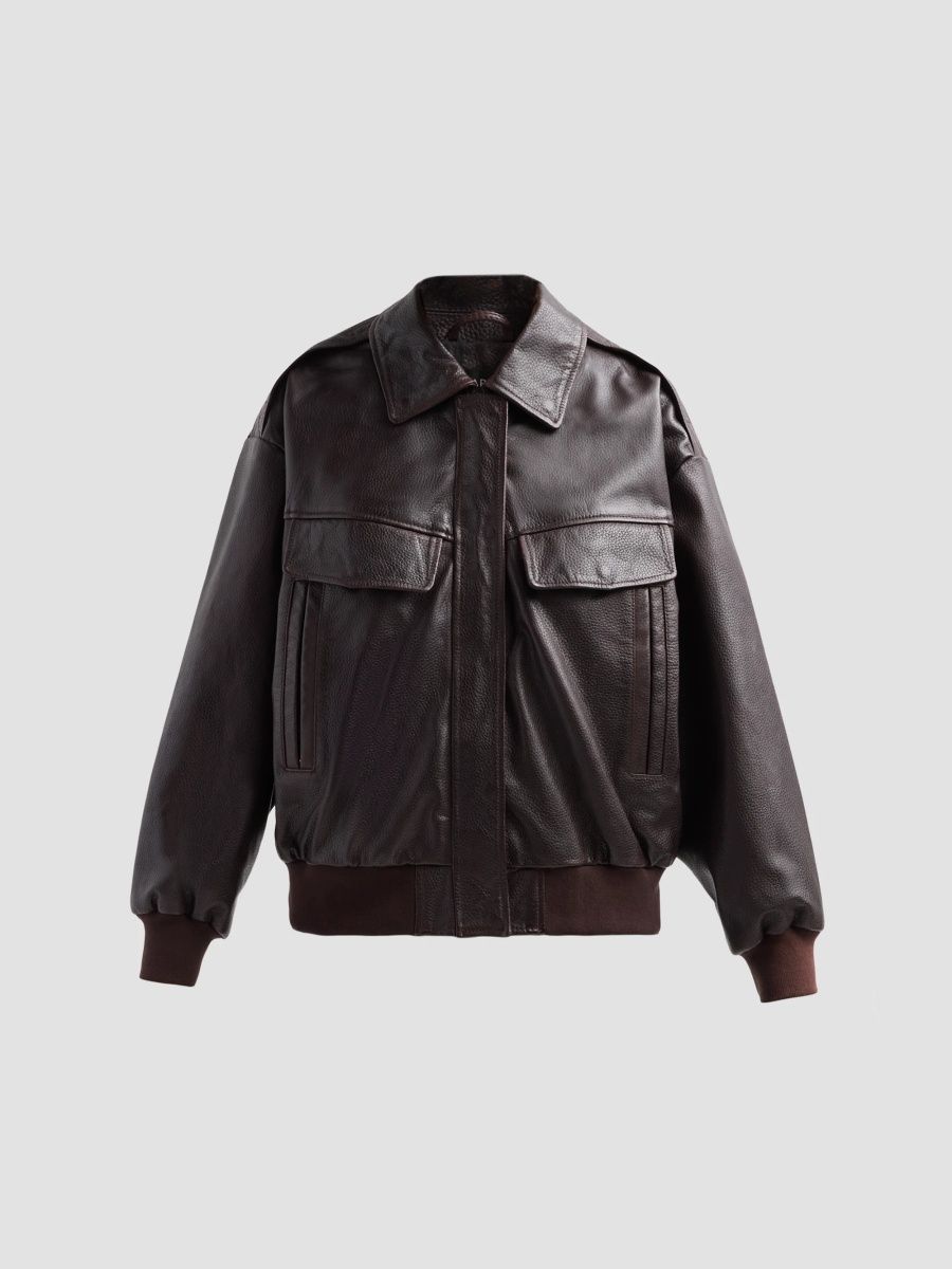 Lamarque Women's Trevanna Leather Bomber Jacket - Oxblood - Size XS
