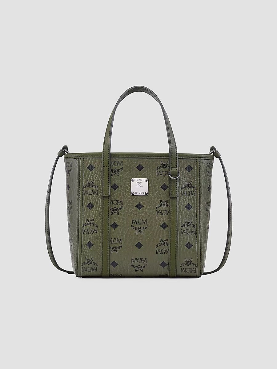 Women's Toni Mini Visetos Shopper Tote Bag - Khaki Moss