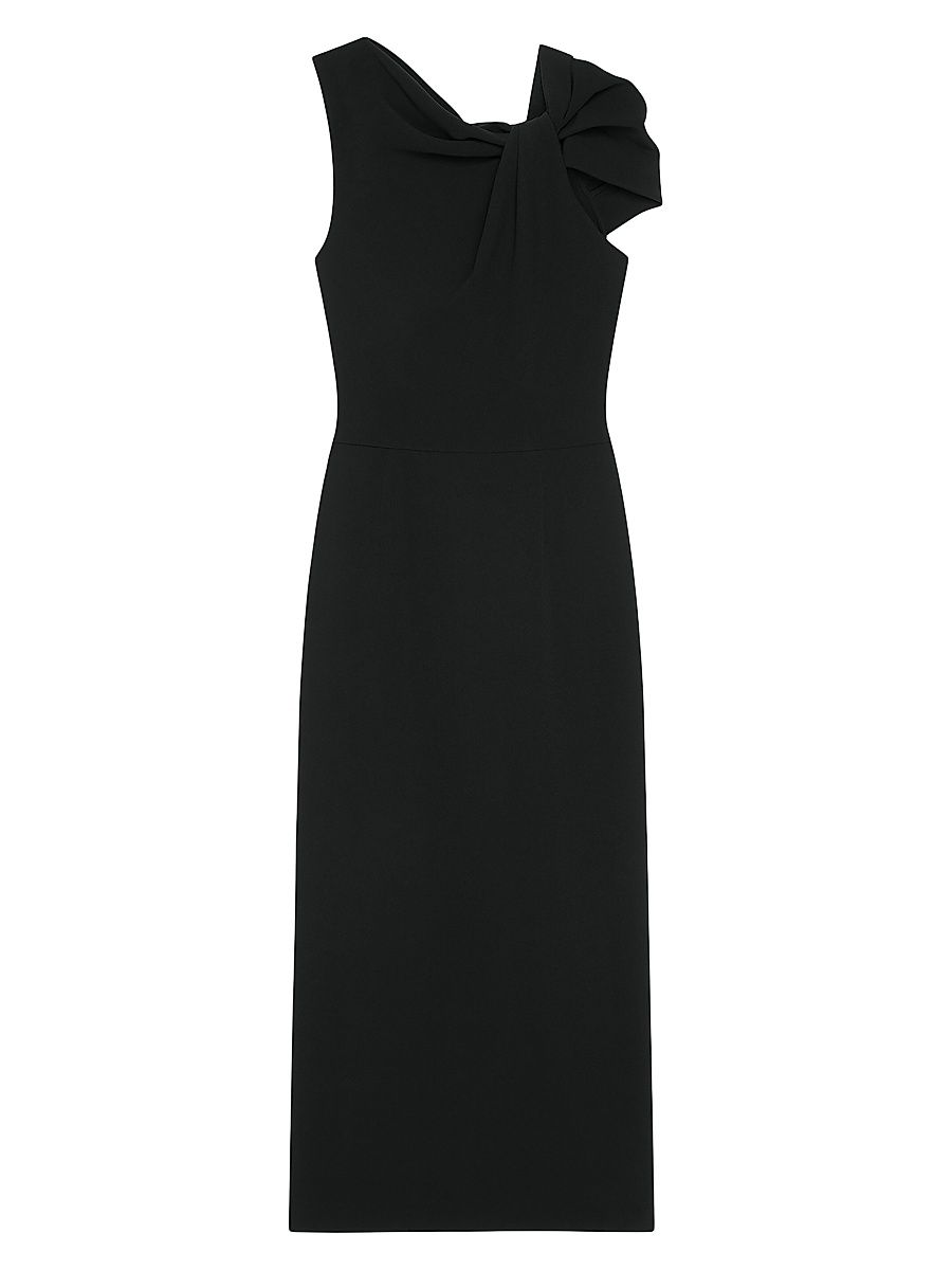 Women's Dress with Draped Detail - Black - Size 4