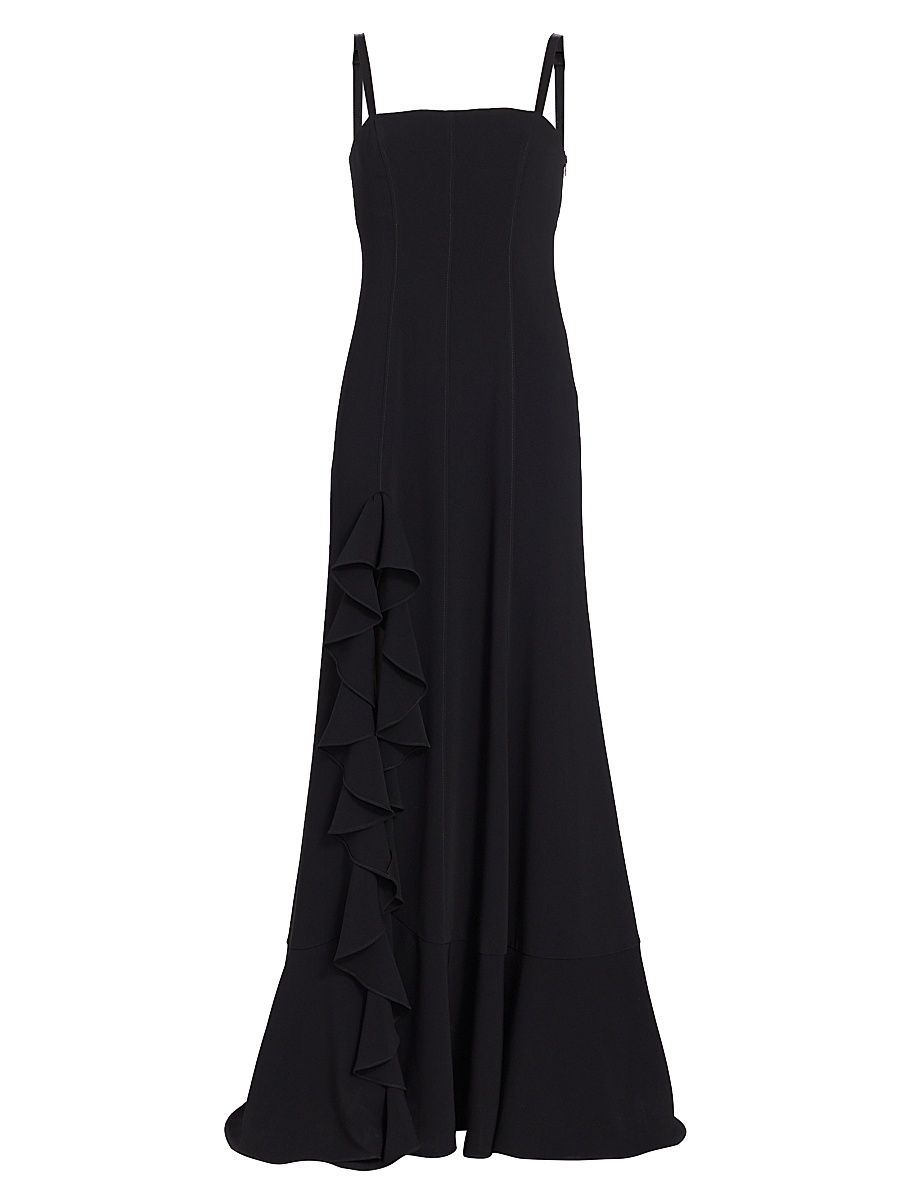Women's Dilan Ruffle-Trim Gown - Black - Size 2