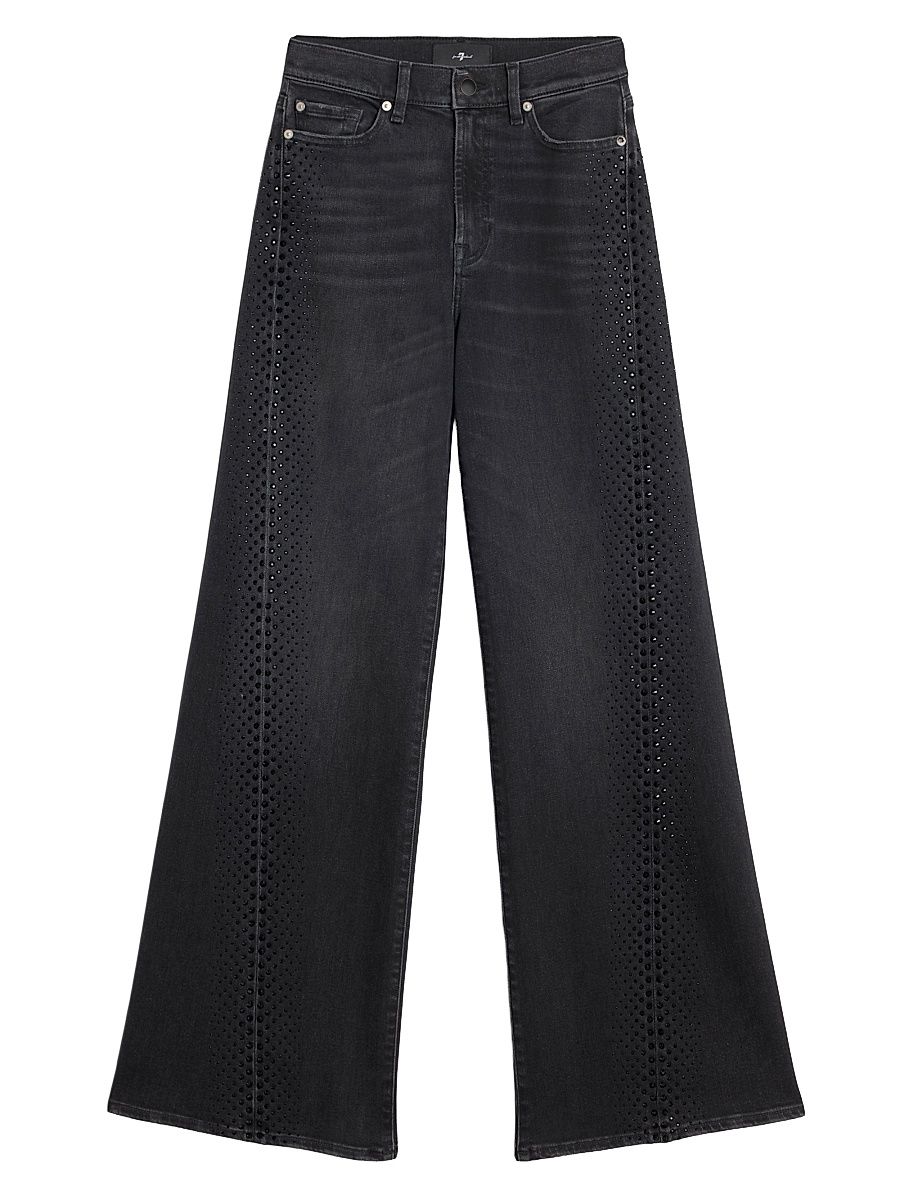 Women's Twisted Lotta Rhinestone Wide-Leg Jeans - Bottomline - Size 30