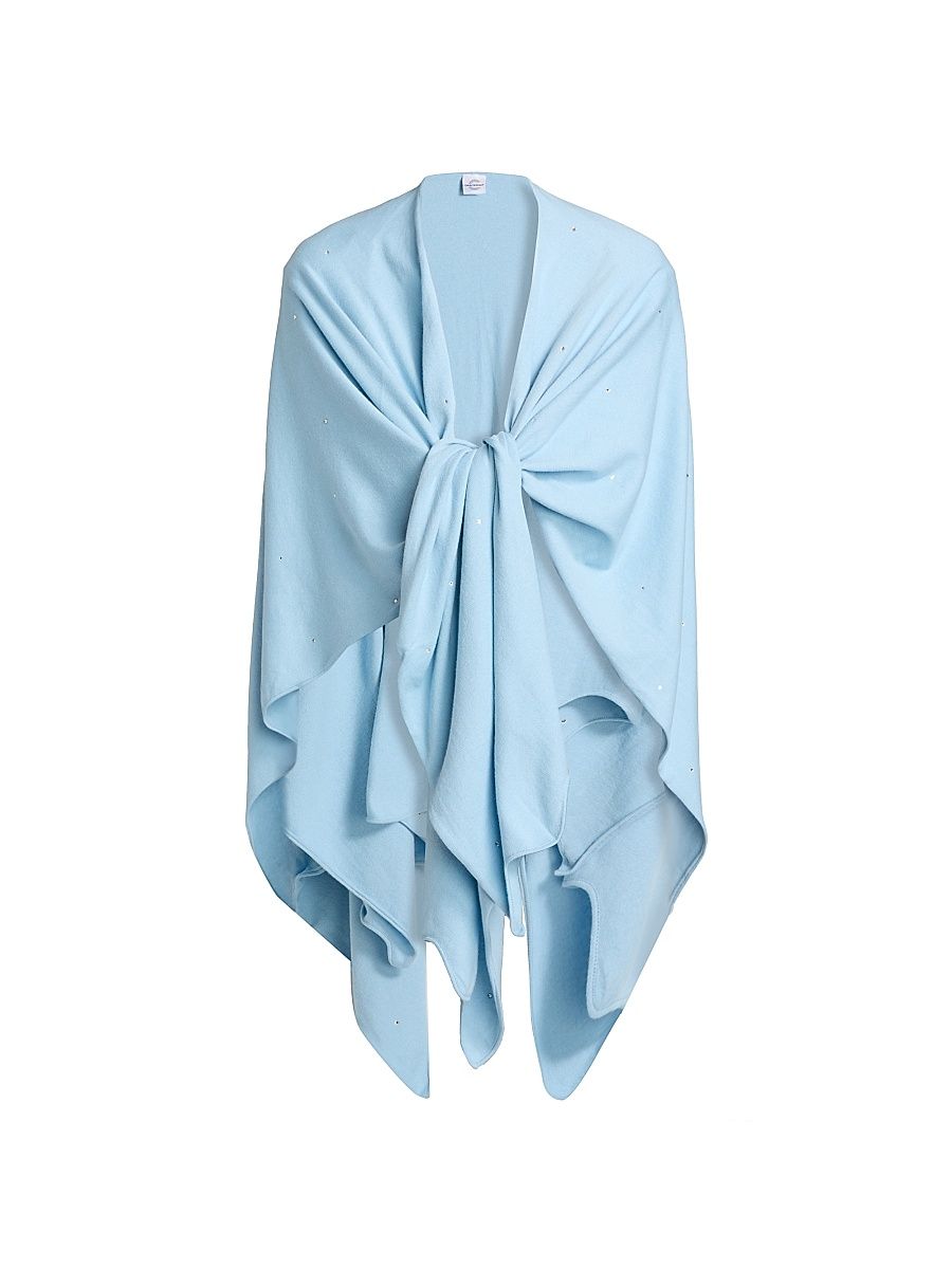 Women's Sequin Cashmere-Silk Ruana - Blue