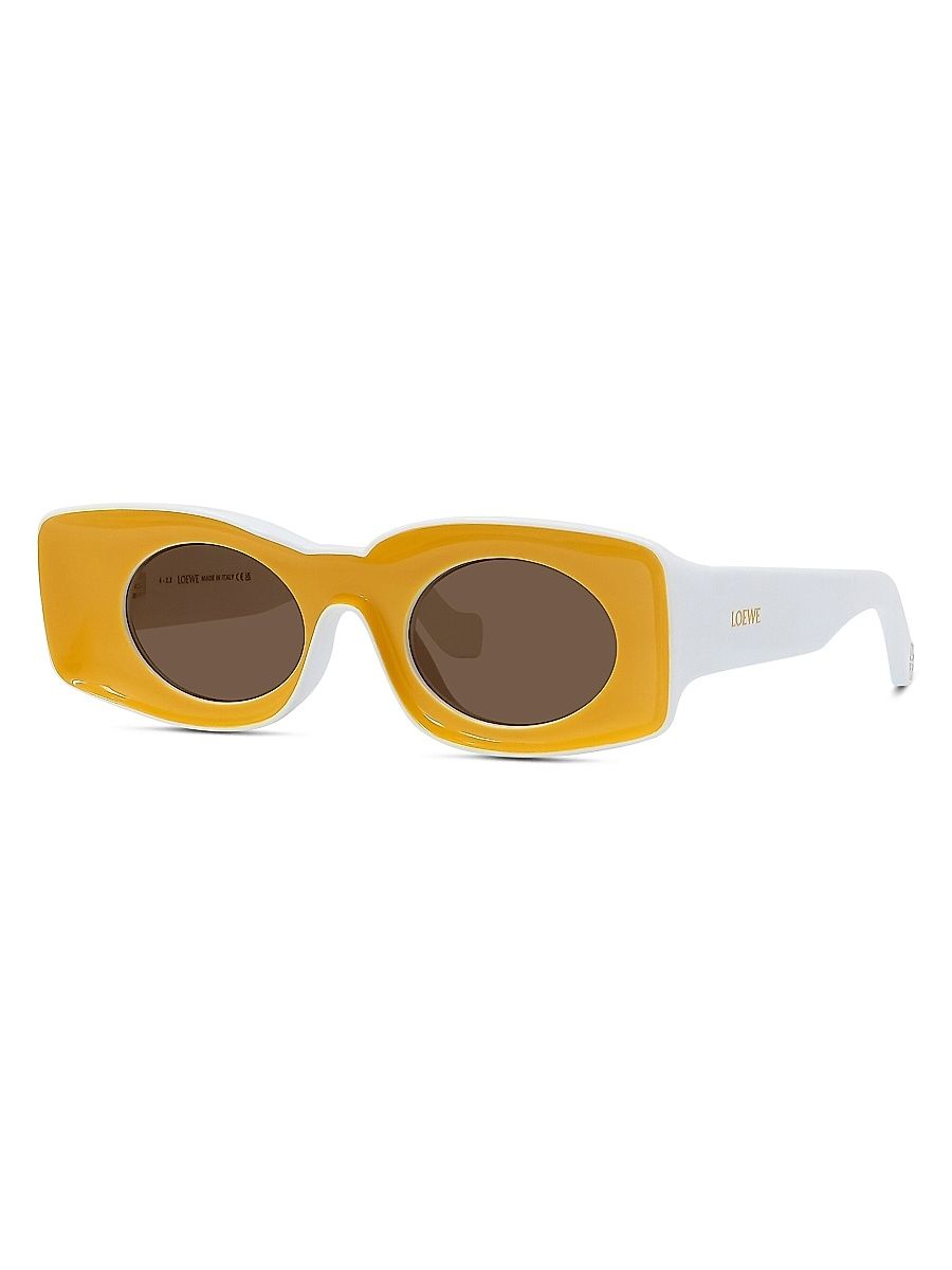 Men's LOEWE x Paula's Ibiza 49MM Rectangular Sunglasses - Yellow White