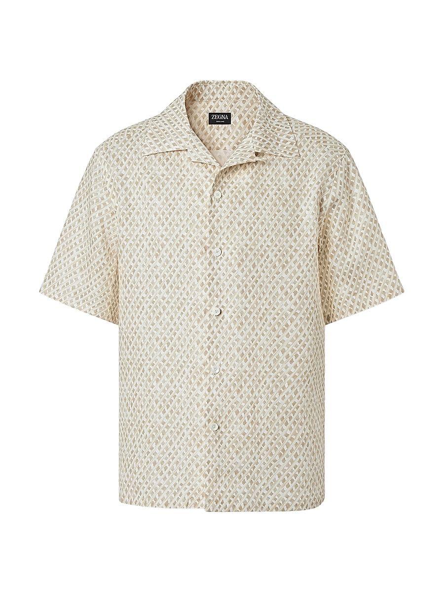 Men's Oasi Lino Shirt - Light Taupe - Size XXXL