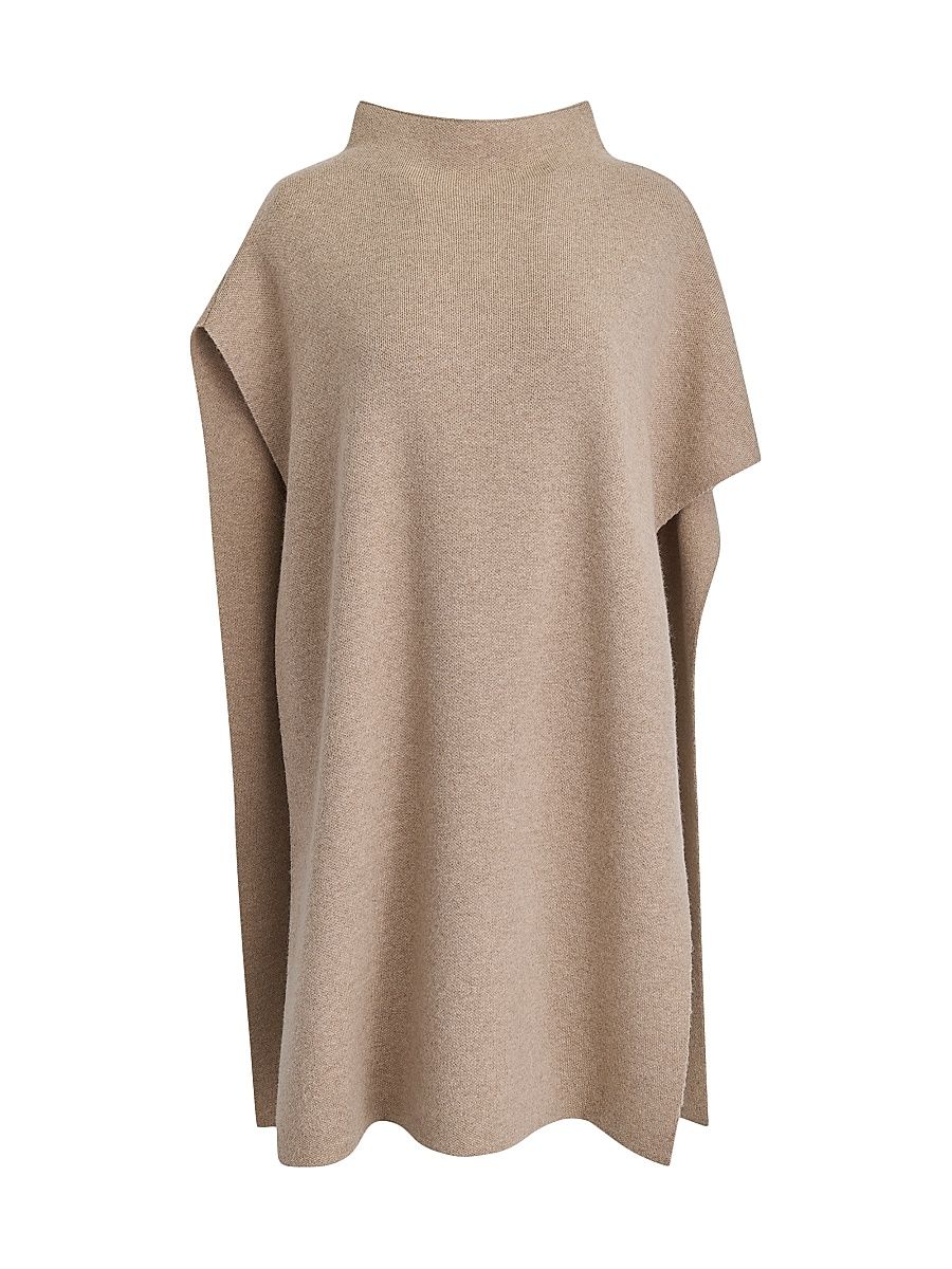 Women's Asymmetric Wool-Blend Tunic - Nolita Heather - Size Small