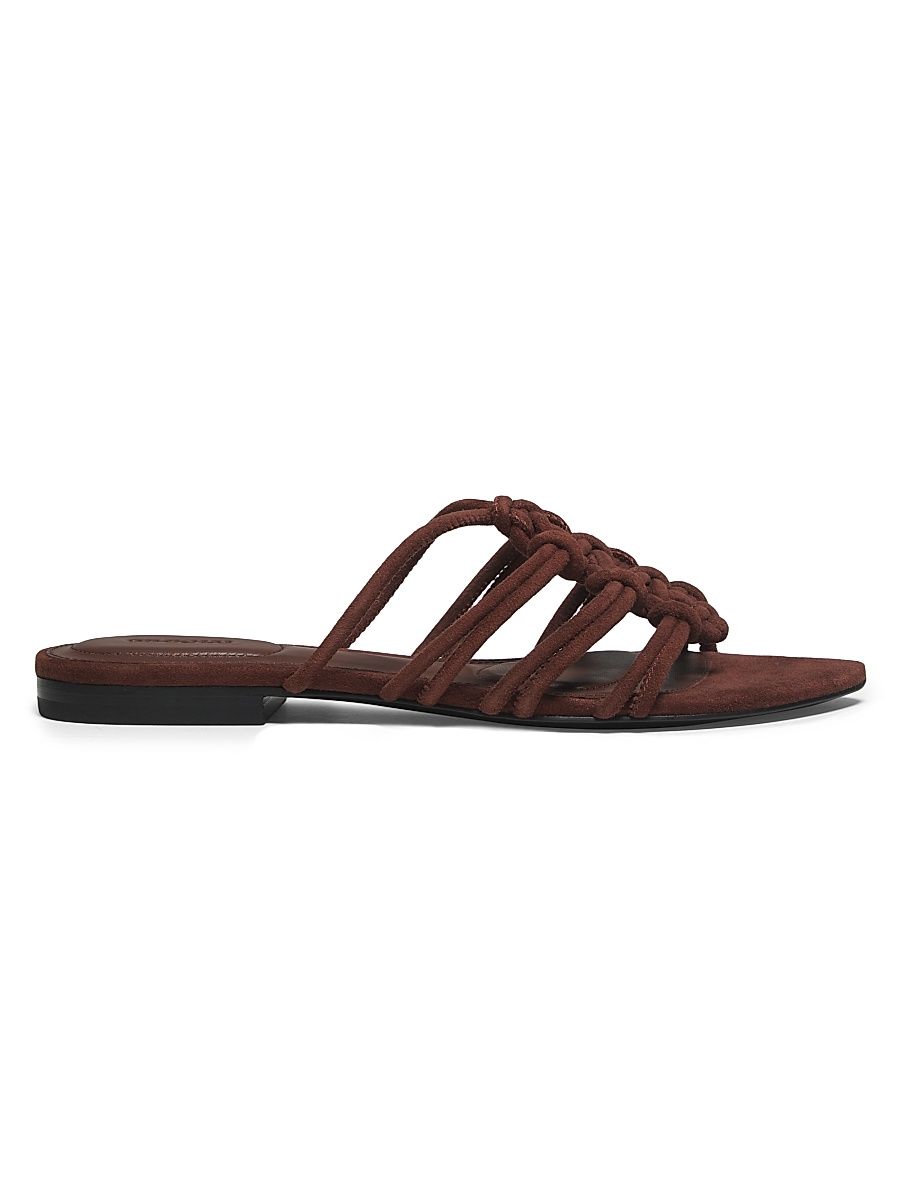 Women's Verona Braided Leather Sandals - Mahogany - Size 8