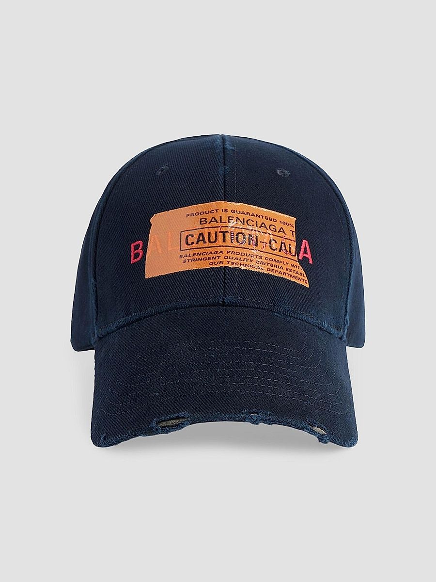 Balenciaga Men's Logo Baseball Cap - Navy - Size Small