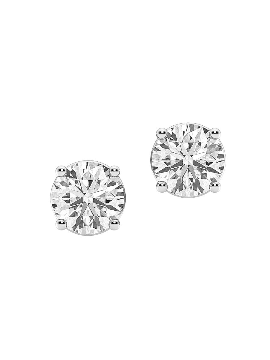 Women's 14K White Gold & 5 TCW Round Lab-Grown Diamond Stud Earrings - White Gold