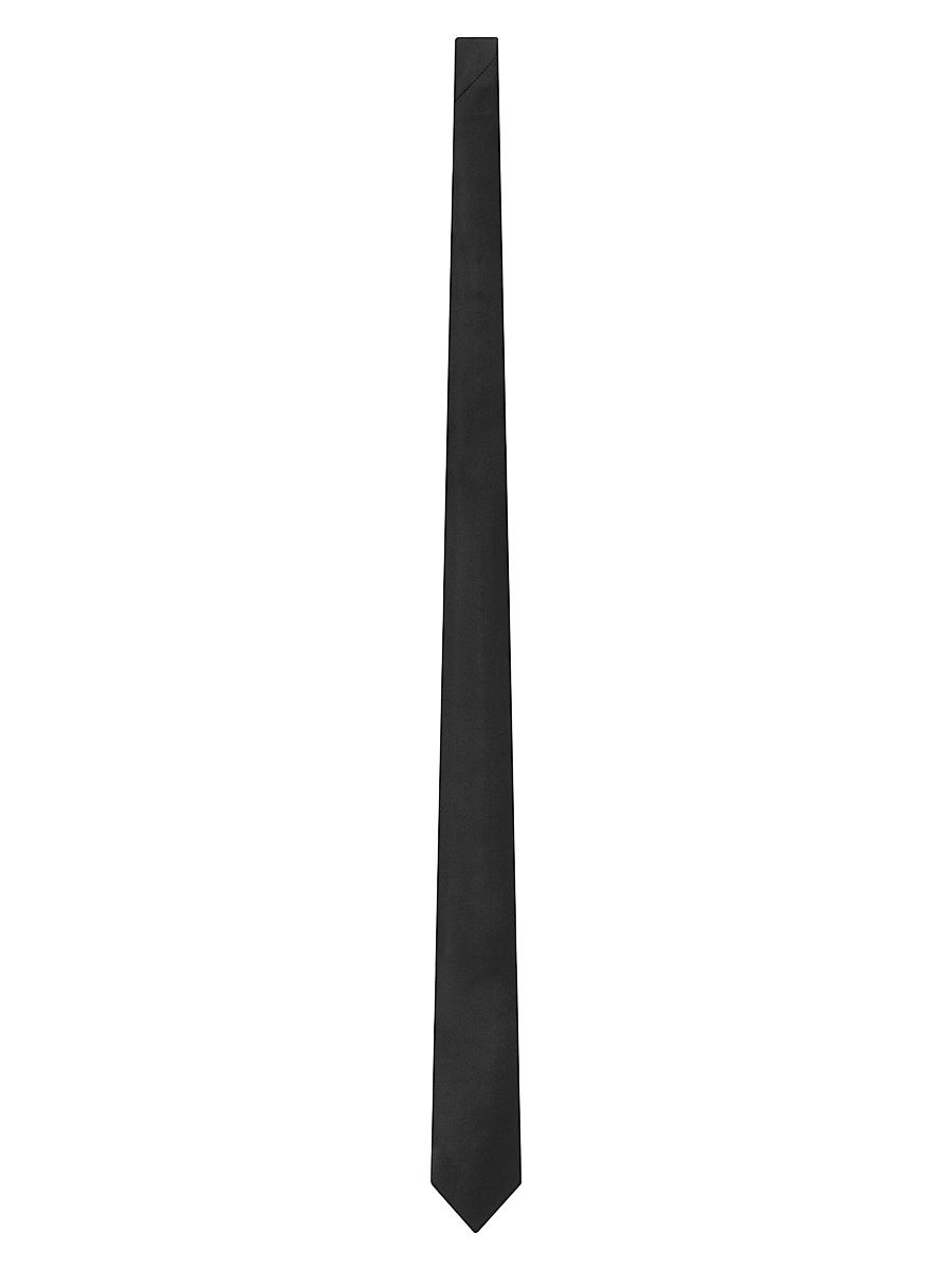 Saint Laurent Men's Tie in Silk Satin - Black