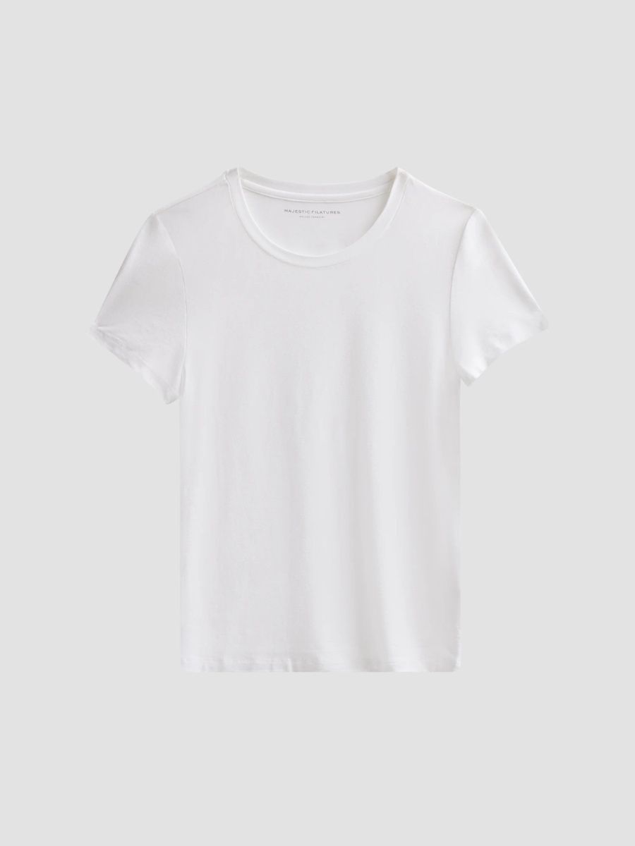 Majestic Filatures Women's Soft Touch Crewneck T-Shirt - Blanc - Size XS