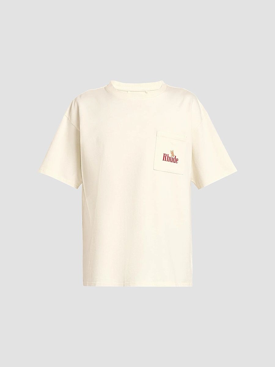 Men's American Spirit Logo Cotton T-Shirt - Vintage White Red - Size XS