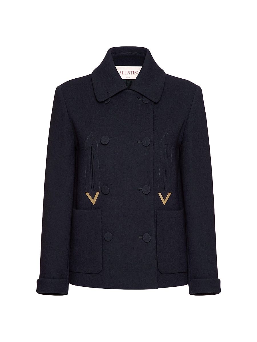 Women's Texture Double Crepe Peacoat - Navy - Size 0
