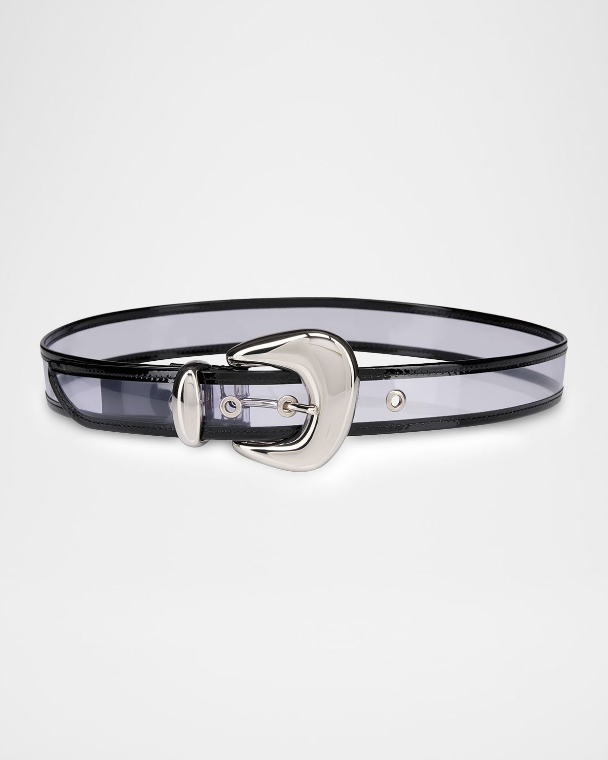 Bubble Belt in Clear PVC and Patent Leather