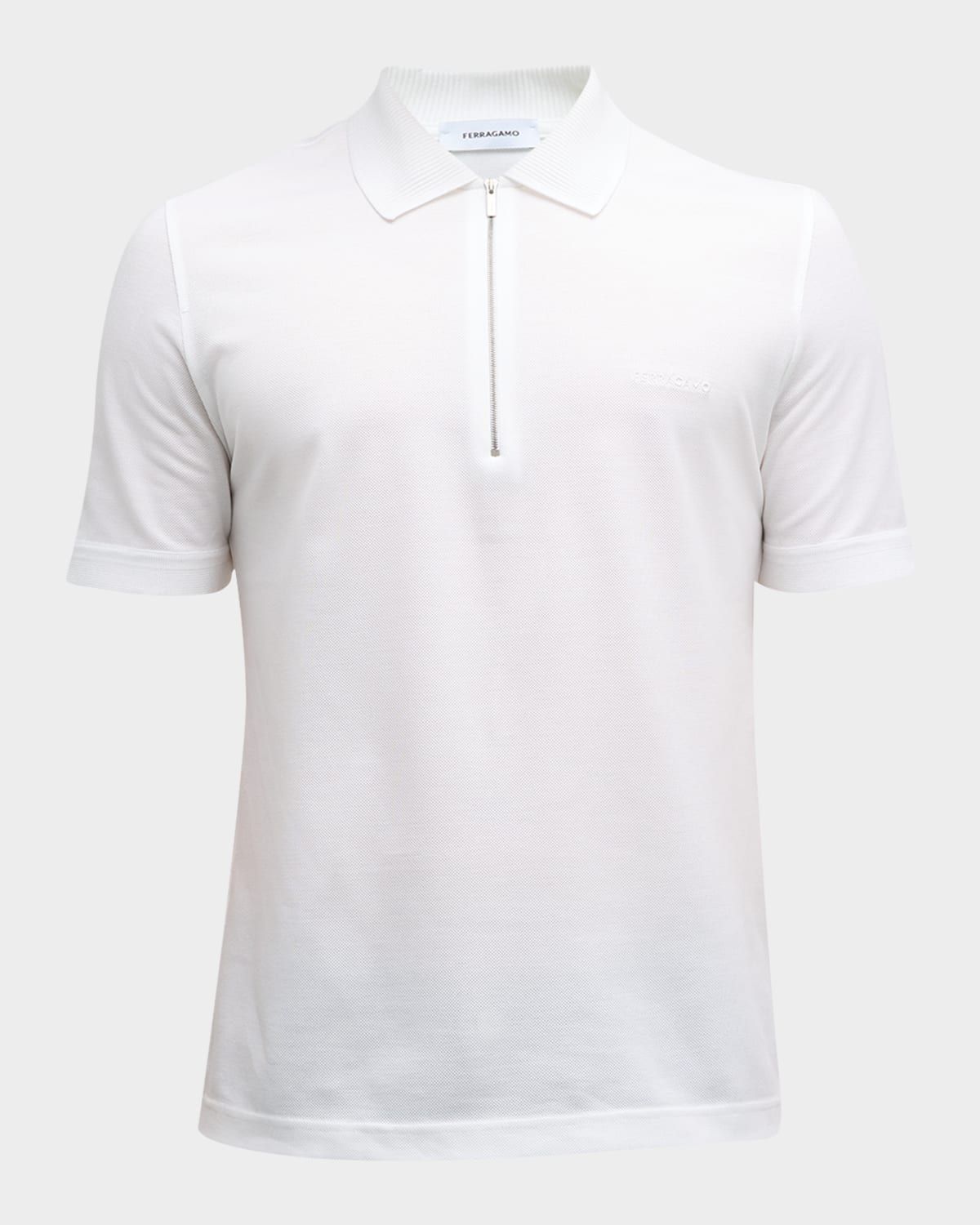 Men & apos;s Zip-Front Cotton Polo