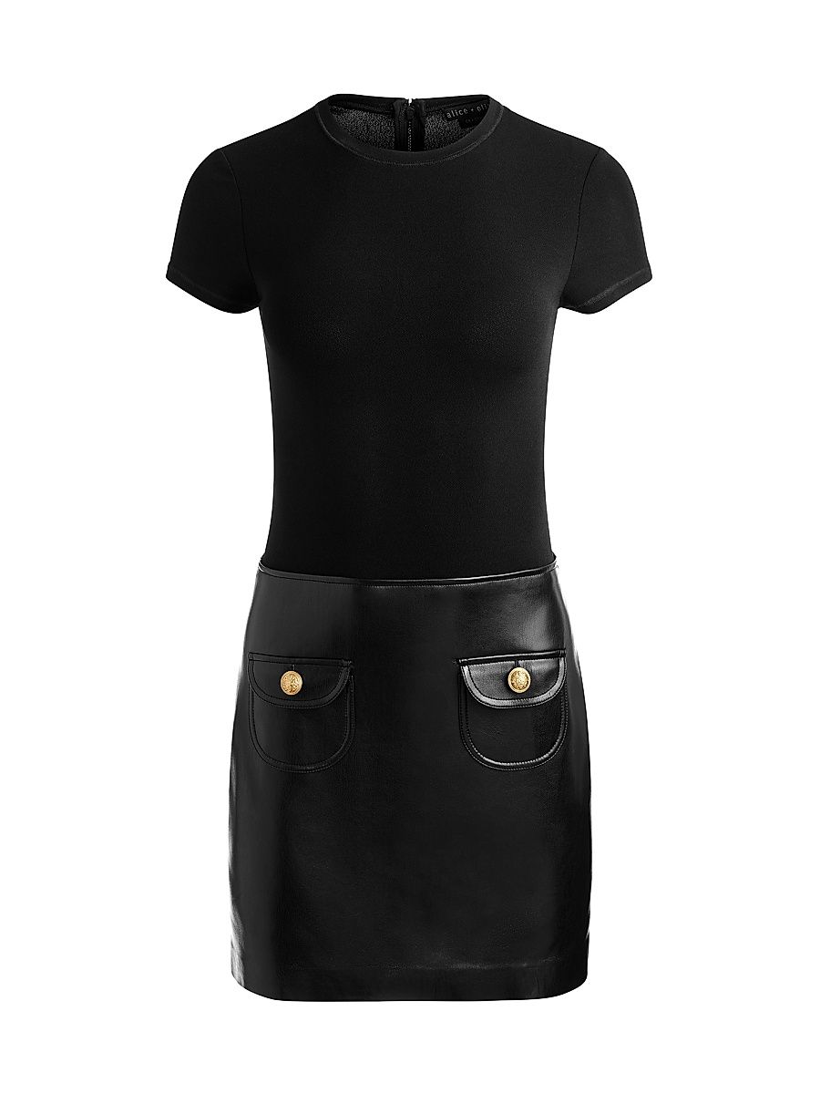 Women's Sydney Mix Media Minidress - Black - Size 14